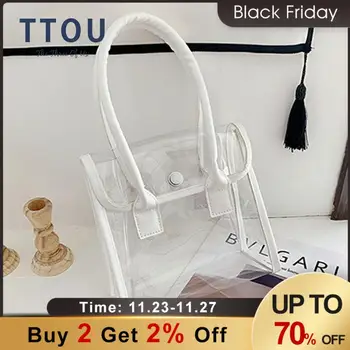 

Fashion Design Women Transparent Messenger Bags PVC Jelly Tote Shoulder Crossbody Bag Large Capacity Lady Clear Handbags Purse