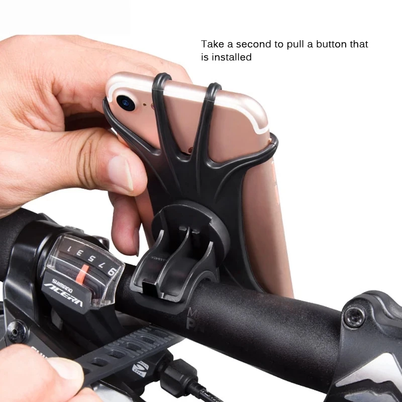 Handlebar Phone Holder Anti-Shock Soft Silicone for Xiaomi M365 Electric Scooter Accessories 360 Rotation Supporter | Спорт и