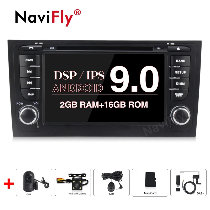 Ips DSP 4G Android 9,0 8 ядерный Автомобильный dvd Радио для Audi A6 S6 RS6 Автомобильный мультимедийный dvd-плеер gps Wi-Fi Canbus BT FM AM RDS USB SD A6 - Цвет: 4Core Camera DVR DAB