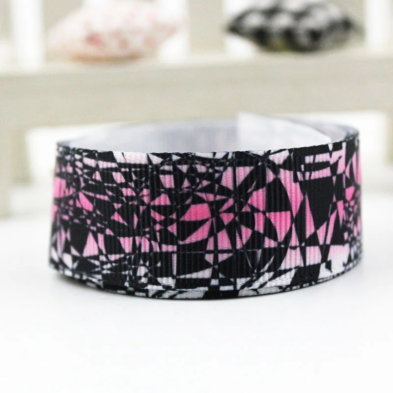 

Geometric lines printed grosgrain ribbon Tape Clothing Bakery hairbow gift wrapping hairbow headwear DIY decoratio 16-75MM