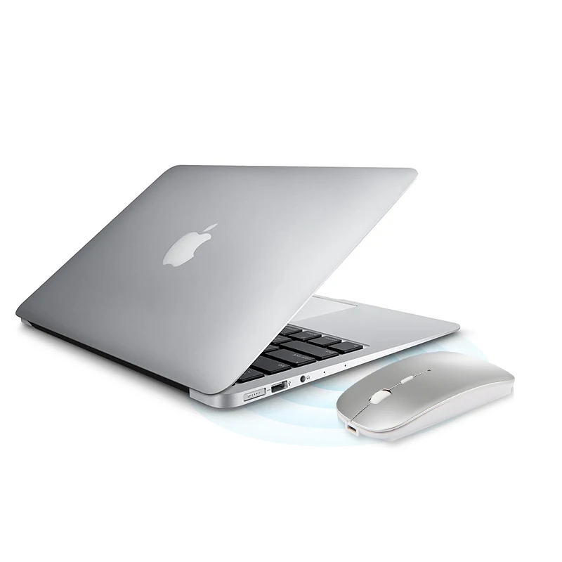 Ratón inalámbrico con Bluetooth para MacBook Air, mini Mouse silencioso recargable para MacBook Pro de 13 y 16