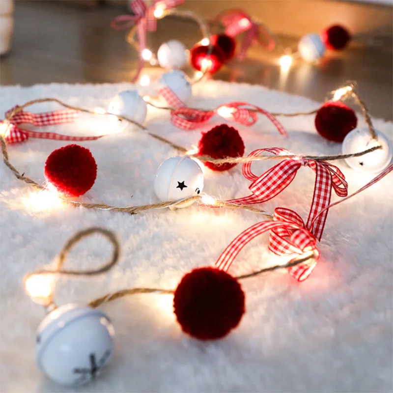 2m 20 Led Copper Wire Pine Christmas Bell Led Light Christmas Tree Decorations Hanging Ornament For Home New Year Noel