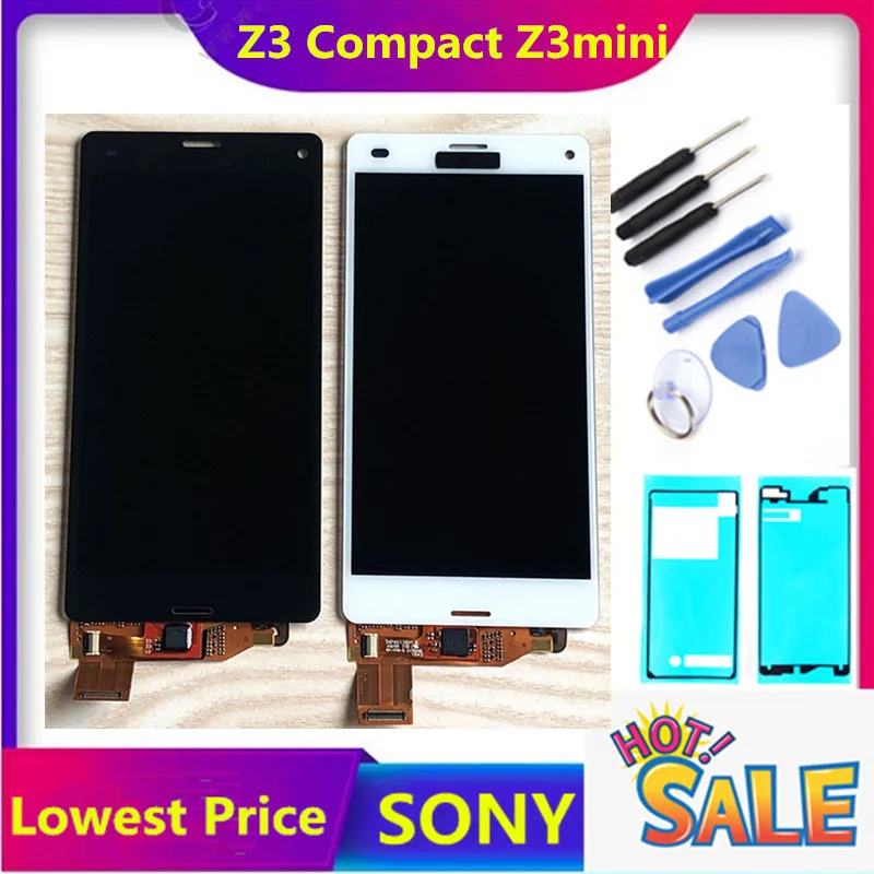 Skup Oryginalny LCD do Sony Xperia Z3 kompaktowy wyświetlacz LCD Z3 mini LCD D5803 D5833 montaż digitizera ekranu dotykowego darmowa wysyłka