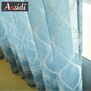 

Modern Window Floral Embroidered Tulle Curtains For The Living Room Embroidery Voile Curtains For Bedroom Blinds Sheer Curtains