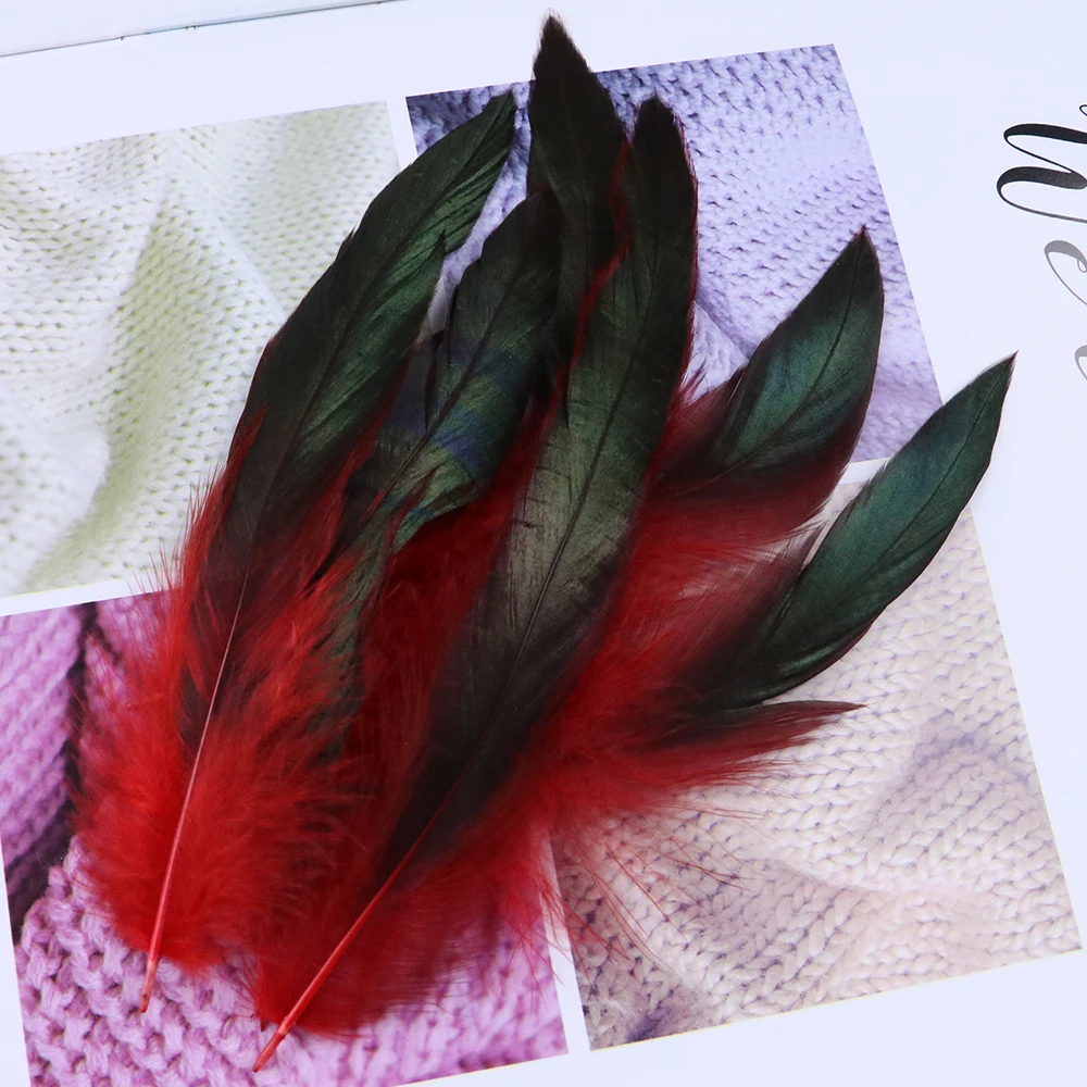 50 Stück/Packung Schwarze Hahnenfedern, gefärbt, bunte natürliche Fasanenfedern, 15-20 cm/6-8 Zoll, Kostümparty-Dekorationsfedern für Bastelarbeiten – Detail 8