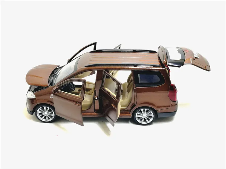 1:32 в коробке Wuling Hongguang коммерческий автомобиль 6 Открытый MPV детская игрушка звук и светильник Полицейская машина модель автомобиля из сплава