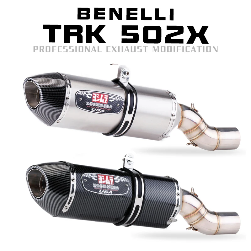 Trk502X Silenziatore Moto In Fibra Di Carbonio Marmitta Yoshimura Escape Moto Modificato Slip On Per Benelli Trk 502 X Trk502 2018 - 2021