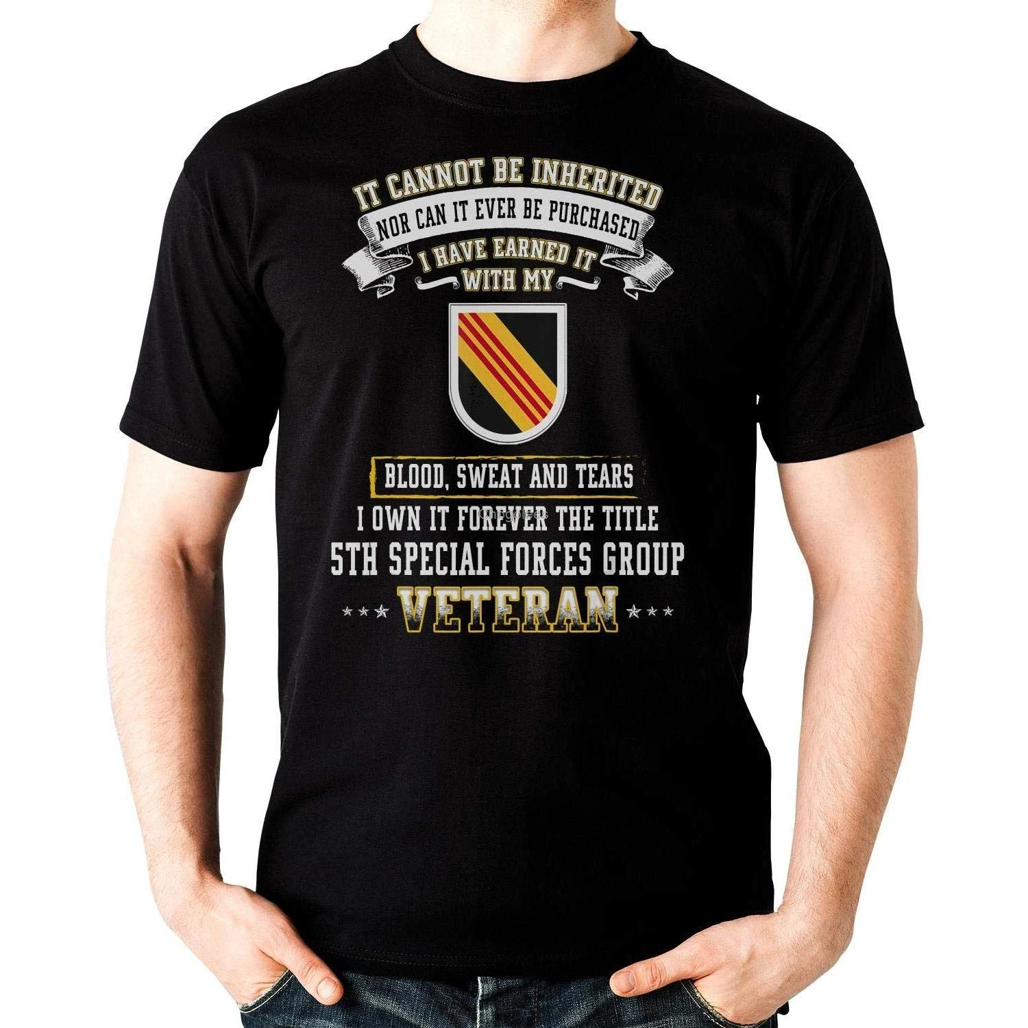 I Own Forever The Title 5th Special Force Group Veteran Tee DMN103-Черная футболка |