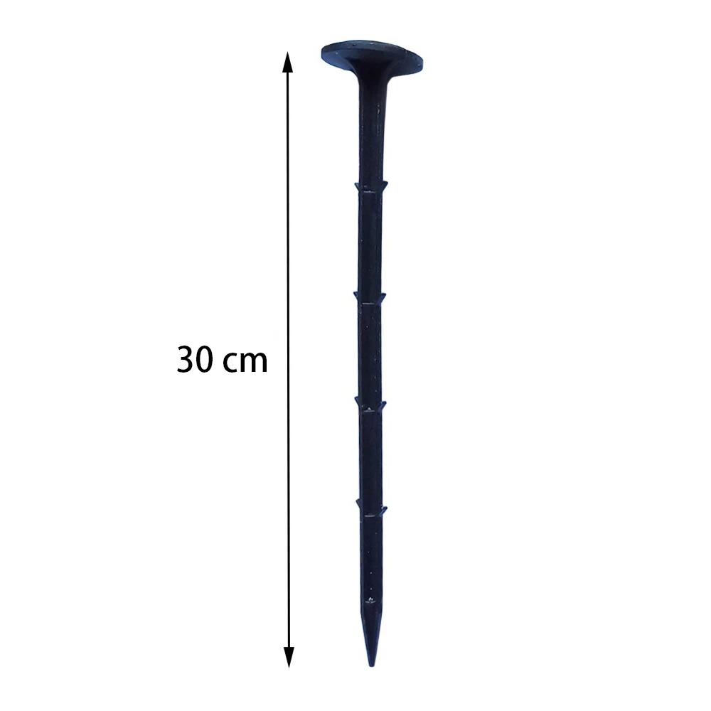 100Pcs 30cm Garden Ground Nail Greenhouse Film Ground Cloth Sunshade Fly Net Fixed Barbed Plastic PP Nails