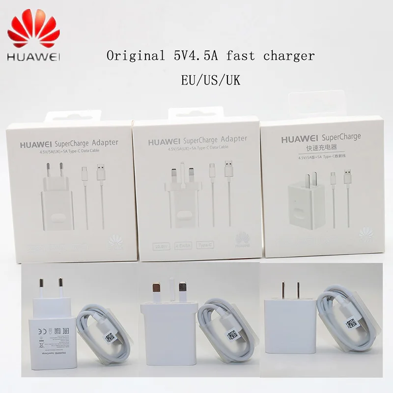 Huawei p30 pro, быстрое зарядное устройство, для путешествий, суперзарядка,, 5V4. 5A, usb type-C кабель для P20 Lite mate 9 10 P10 Pro honor note