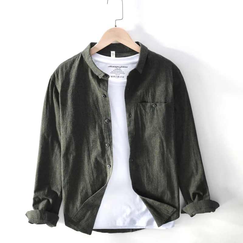 

Рубашка мужская с длинным рукавом, 100% хлопок, однотонная