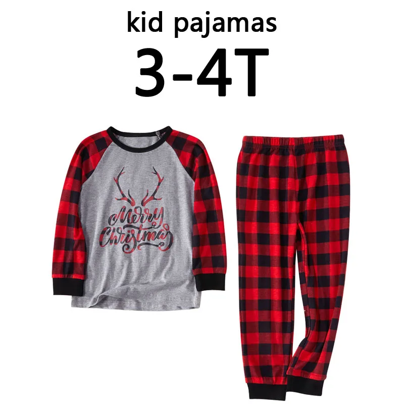 kid size 3 to 4T Рождественский Пижамный комплект для мужчин и женщин, для мальчиков и девочек, рождественский комплект, лидер продаж, одежда для сна для мамы, папы и ребенка, одежда для сна, домашняя одежда, комплект одинаковых пижам для семьи - Цвет: kid size 3 to 4T