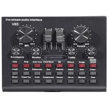 

Recording Live Microphone USB External Sound Card Karaoke Sing Portable Voice Chat Bluetooth Professional Audio Mixer Broadcast