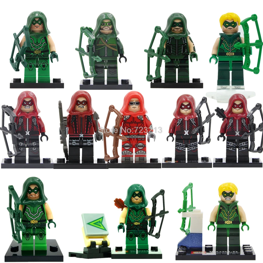 

DC Single Sale Super Hero Green Arrow Figure Justice League Oliver Queen Red Arrow Roy Model Building Blocks kits Toys Legoing