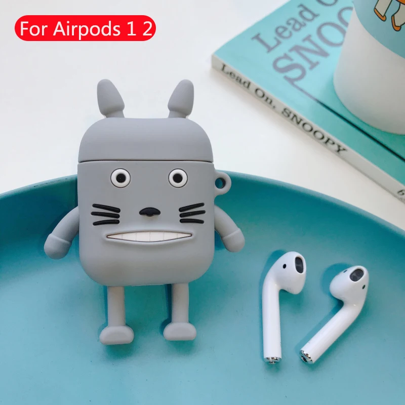 Мультяшные беспроводные bluetooth наушники чехол для apple airpods силиконовая мягкая кожаная гарнитура коробка для Airpods 2 милый защитный чехол - Цвет: 279