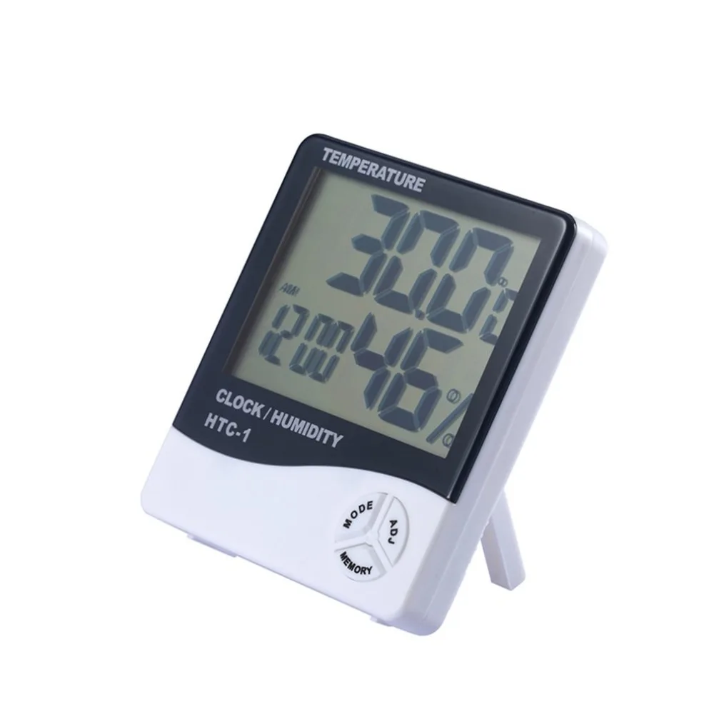 HTC-1 ЖК-дисплей электронный измеритель температуры и влажности Цифровой термометр гигрометр Метеостанция Будильник