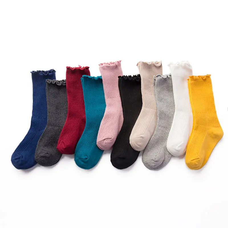 Solid Knee Socks for Girls Striped Kids Long Socks Winter Warm Children's Socks for Boys Suitable for 1 2 3 4 5 6 7 8 9 10 Years 1