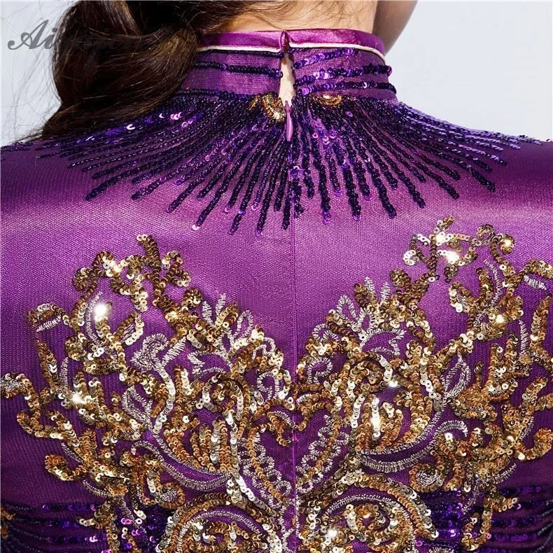 Красные Блестки Сексуальные Cheongsam современные элегантные китайские традиционные Вечерние Платья Восточный Стиль свадебное платье Мода Qipao Qi Pao