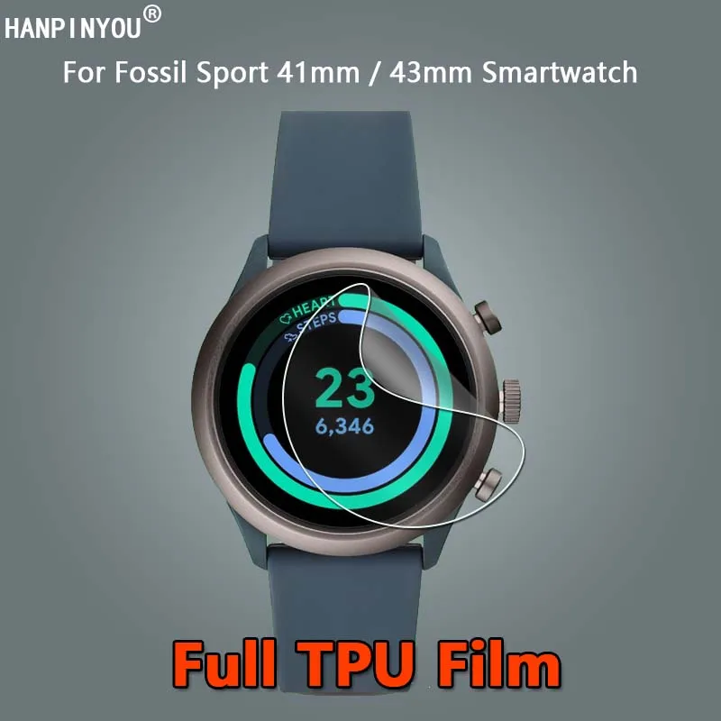 10 Pezzi Per Fossil Sport 41Mm 43Mm Smartwatch Ultra Clear Full Cover Soft Tpu Hydrogel Pellicola Salvaschermo-Vetro Non Temperato