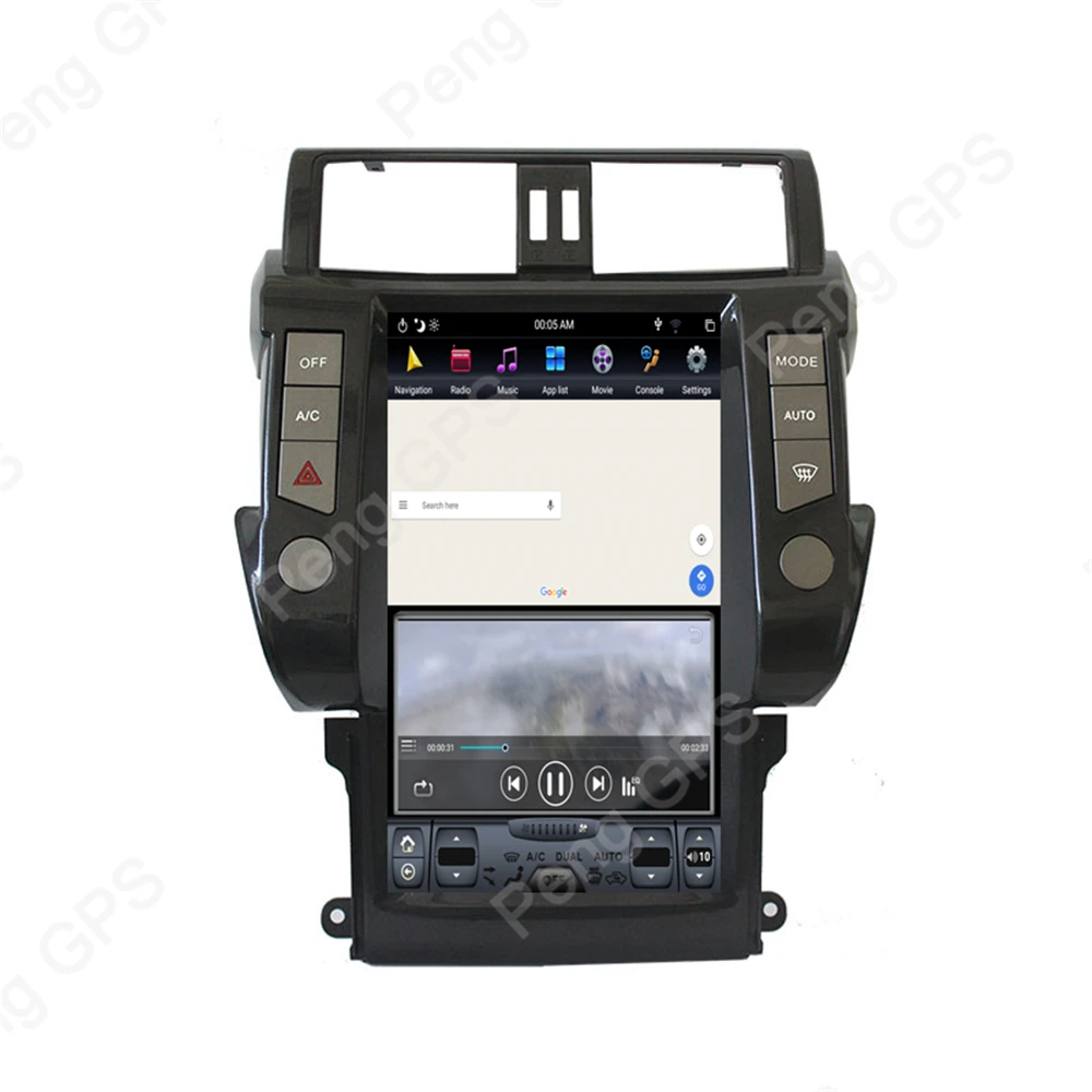 Cheap Android 8.1 Car DVD Player for Toyota Land Cruiser Prado 150 2010-2013 GPS Navigation Tesla Style 13.6 Inch 4K Video HD Headunit 4