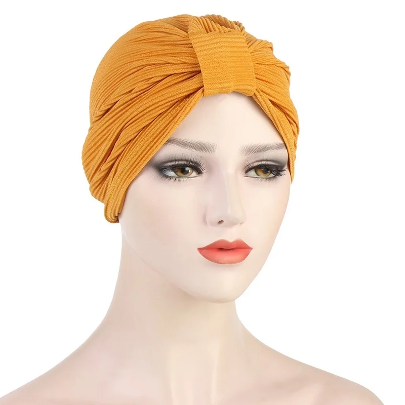 

Soild Color Muslim Turban Caps Female Head Cover Wraps Women's Headscarf Bonnet Islam Headwear Turban Femme Musulman India Hats