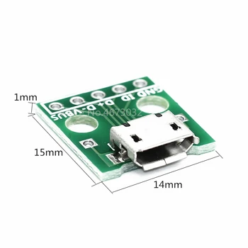 

10pcs MICRO USB To DIP Adapter 5pin Female Connector B Type PCB Converter Breadboard USB-01 Switch Board SMT Mother Seat