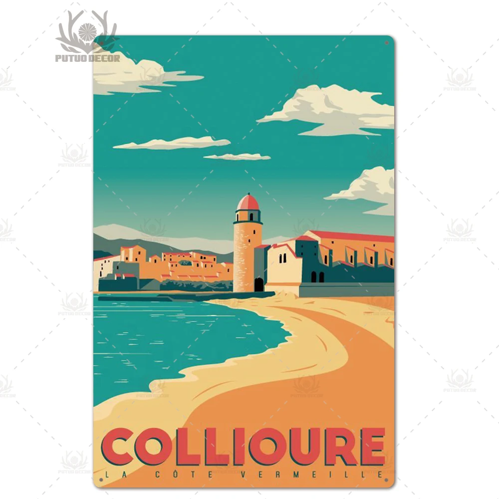 Металлический плакат для путешествий, металлическая винтажная металлическая жестяная вывеска, домашний декор, Настенный декор для гостиной, пляжа, дома, декоративная тарелка - Цвет: TH3662