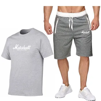 

Tracksuits Mens Set 2020 Summer Sportswear Men Shorts Set Short Sleeve Sweatshirt+Pants Sporting Suit Sweatsuit 2PC