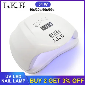 

LKE Nail Lamp 54W 48W UV LED Nail Dryer For Curing Gel Polish With LCD Display 36 LEDs For Manicure Gel Drying Lamp For Nails