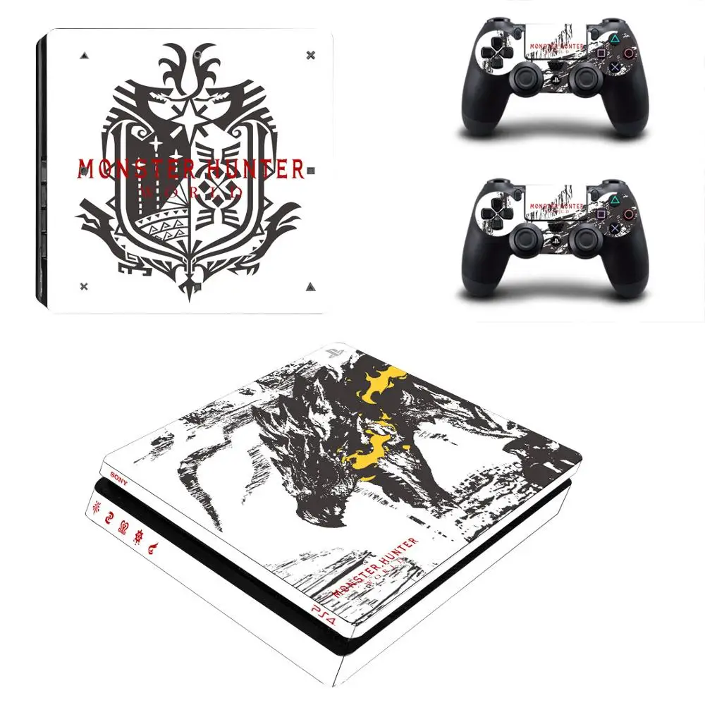 PS4 тонкие наклейки Monster Hunter PS 4 Play станция 4 тонкий стикер кожи Adesivos для playstation 4 тонкая консоль и контроллер