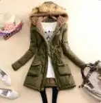 army green 8 цветов можно выбрать женские парки с капюшоном Подкладка с пухом Женское зимнее пальто - Цвет: army green