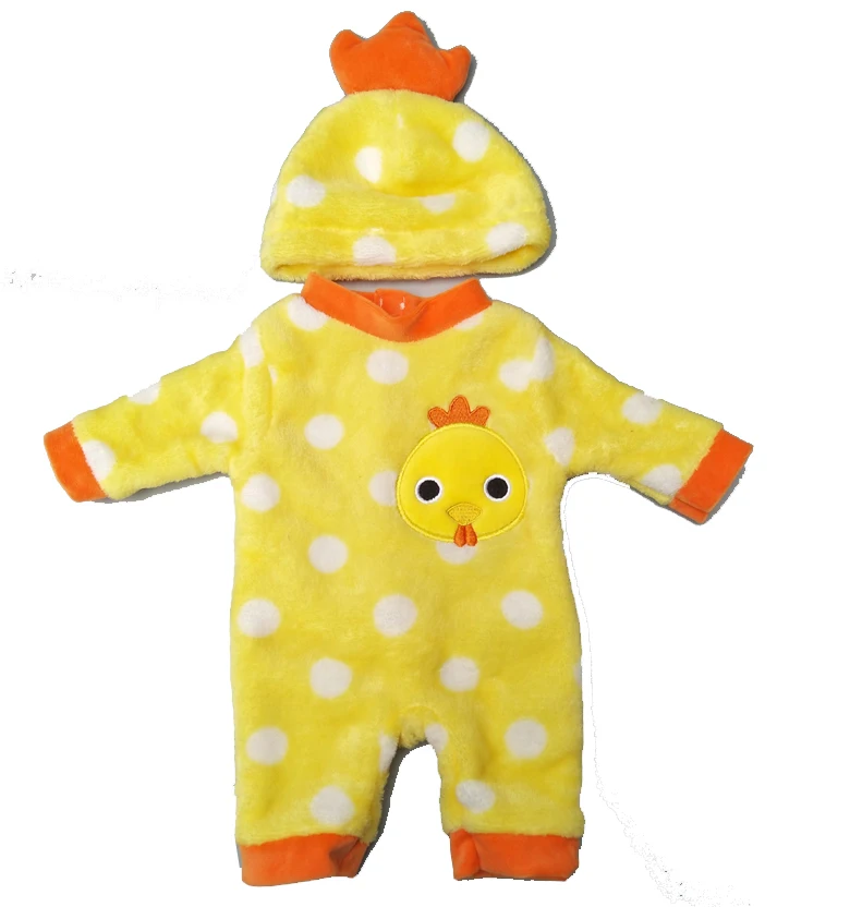 Для 43 см качественная меховая кукла для новорожденных комбинезон с рисунком