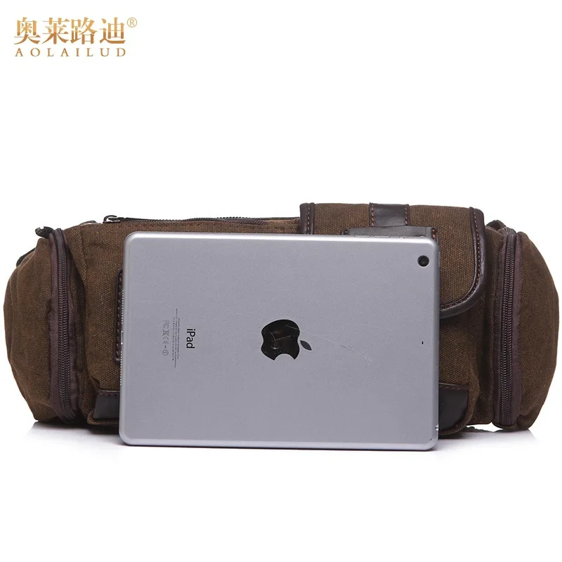 

2019 Spring And Summer New Style European And American Streets Cross-body Shoulder Retro Trend Canvas Waist Pack Fashion Cross M