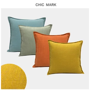 

45x45cm Throw Pillows Covers Polyester Fiber Linen Solid Color For Home Free Hotel Pillowcase Shipping Car Office Cushion Cover