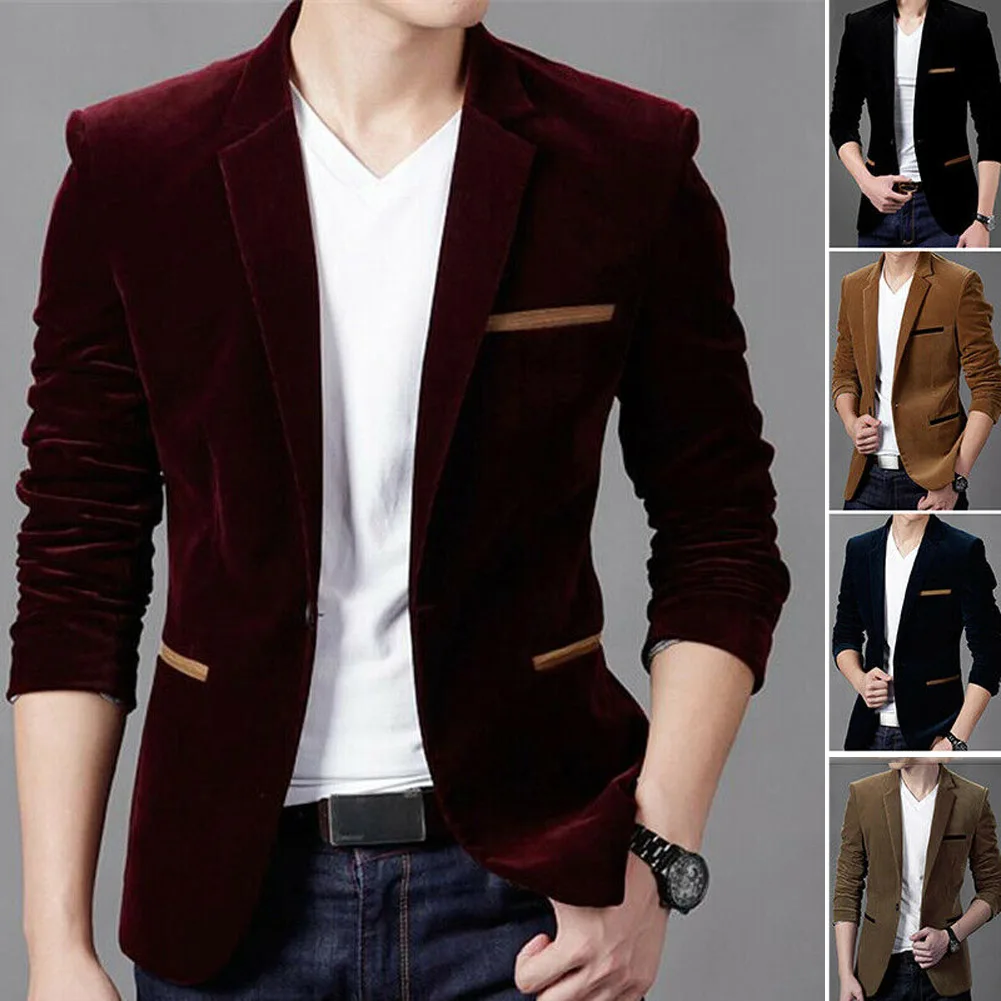 M-3XL, 4 цвета, новинка, Мужской умный Повседневный Блейзер, приталенный, формальный, на одной пуговице, костюм, Блейзер, пальто, куртка, верхняя