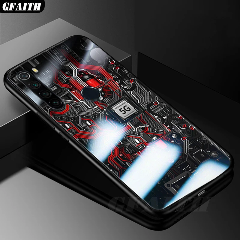 Чехол GFAITH для Redmi Note 8 Pro, окрашенный чехол из закаленного стекла для Redmi Note 8 Funda