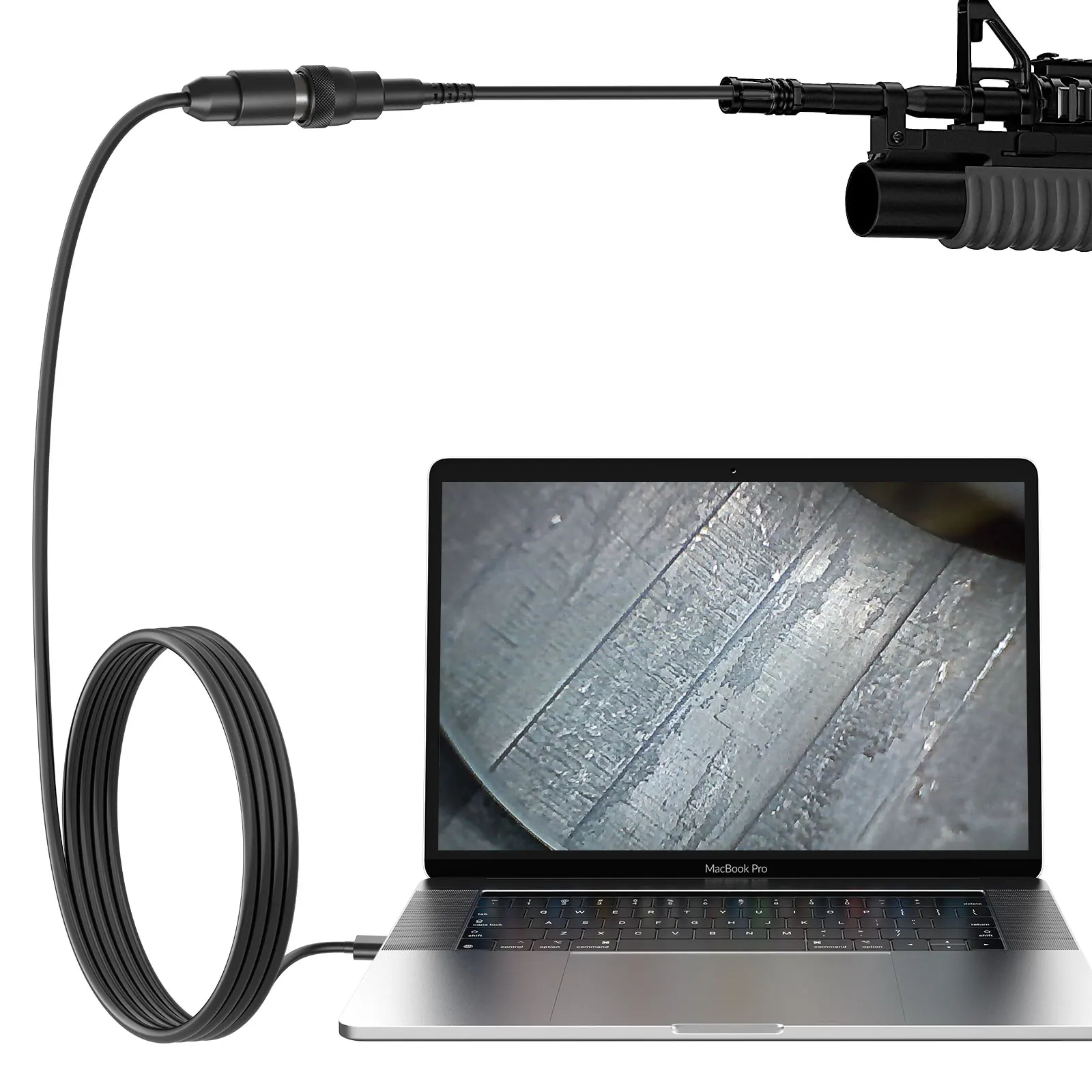 Teslong Rifle Borescope Camera, 0.2inch Digital Cleaning Bore Scope with LED Light & Side Mirror