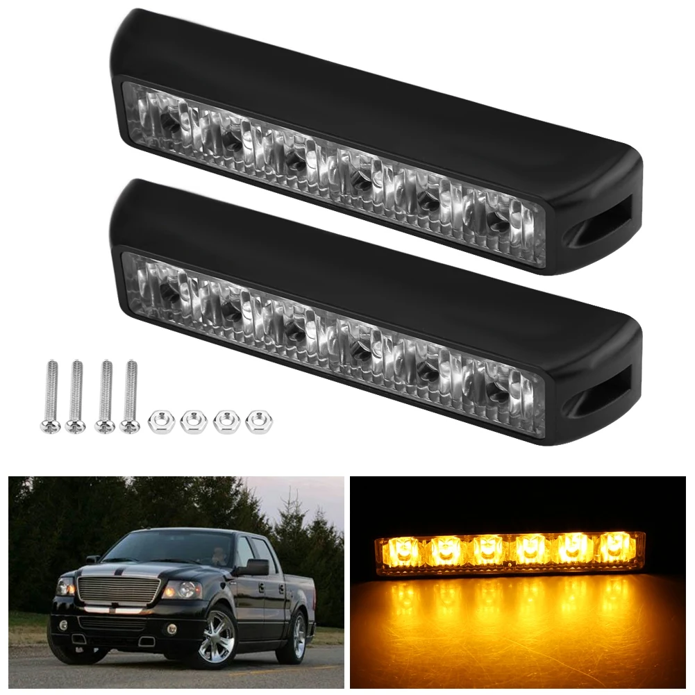 2 предмета в комплекте 12/24V автомобиль 6LED высокой мощности со стробоскопической вспышкой для аварийного Предупреждение светильник решетка мигающий светильник бар с 14 выбирается режим вспышки
