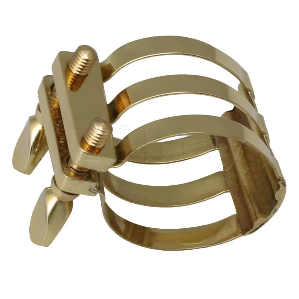 Yibuy 1x Sax Ligature Золотая латунь E-flat Alto Лигатура для саксофона для альт-саксофона