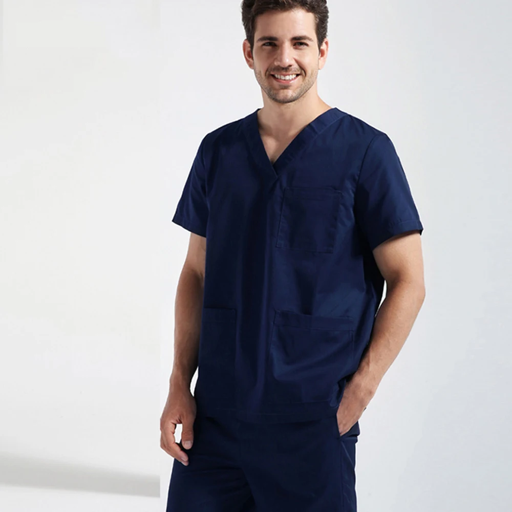 VIAOL мужской хирургический халат с длинным рукавом медицинская одежда медицинский скраб набор Больничная Униформа салон красоты стоматологическая клиника Рабочая Униформа