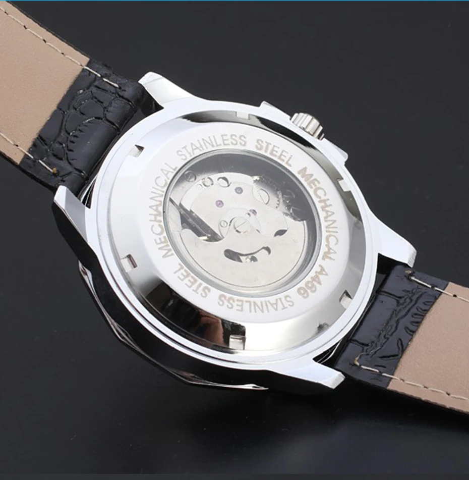 Новое поступление WINNER Мужские автоматические механические часы с кожаным ремешком Модные Спортивные Светящиеся мужские наручные часы Relogio Masculino