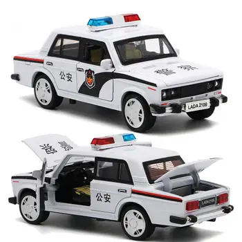 

1/32 Diecast Police Car Pull back Model with Light Sound Kids Toy Collectible