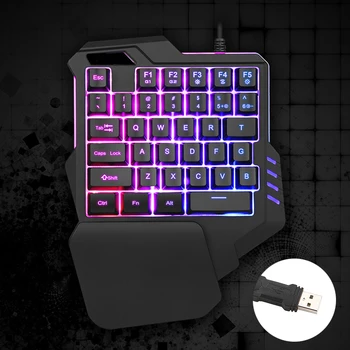 One Handed Mechanical Keyboard Left Hand Game Keypad for PC Game LOL PUBG One-Handed RGB Mechanical Gaming Keyboard 42 Keys gaming keyboard mini k109 one hand 38 keys operation mobile games external connection mechanical keyboard for computer laptops