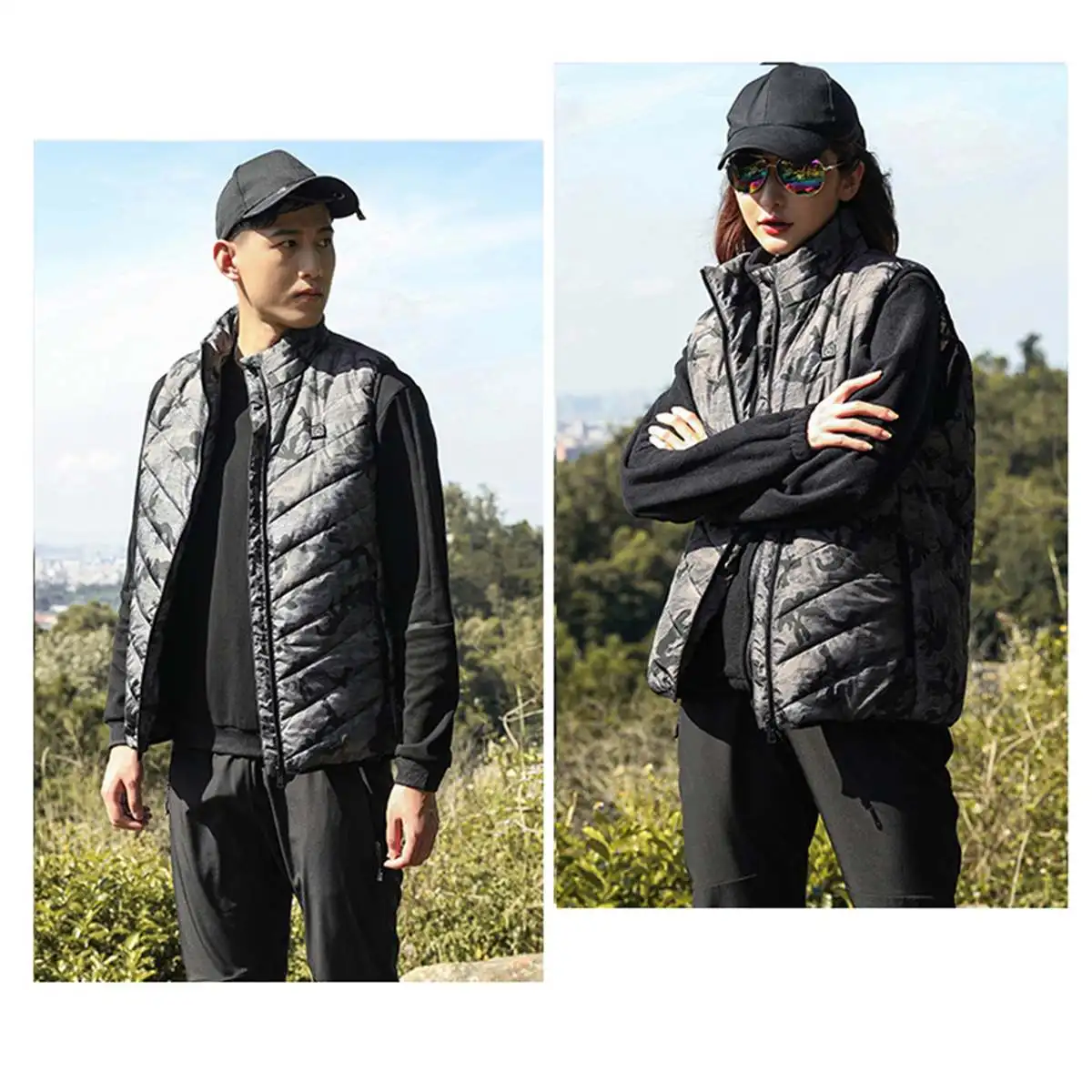 USB Electric Heating Pads Heated Clothing Outdoor Safety Clothes Heating Jacket Vests Body Winter Warmer
