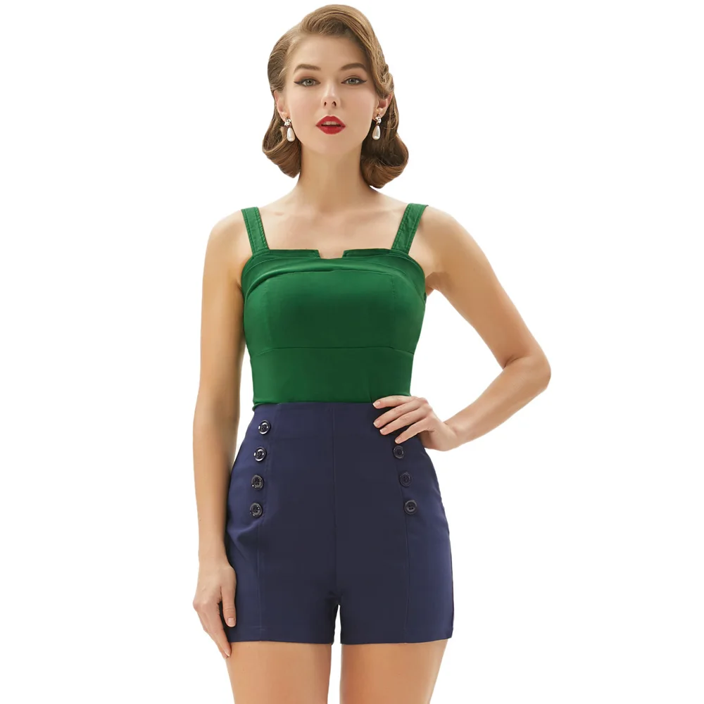 Solid Tops Womens Ladies Spaghetti strap Retro Vintage Summer Clubwear Sleeveless Slim fit