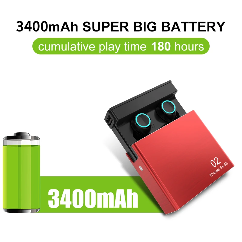 SOHOKDA Bs02 Mi Redmi Airdots 2 TWS True Wireless Bluetooth Earphone Stereo Bluetooth5.0 With 3400mAh Charging CasMic Air 2S