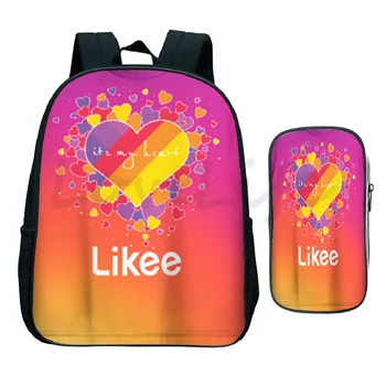 

Likee Live 2pcs / Set Backpack School Bags for Girls Boys Likee Video App Laptop Travel Backpack Women Backpacks Pencil Case