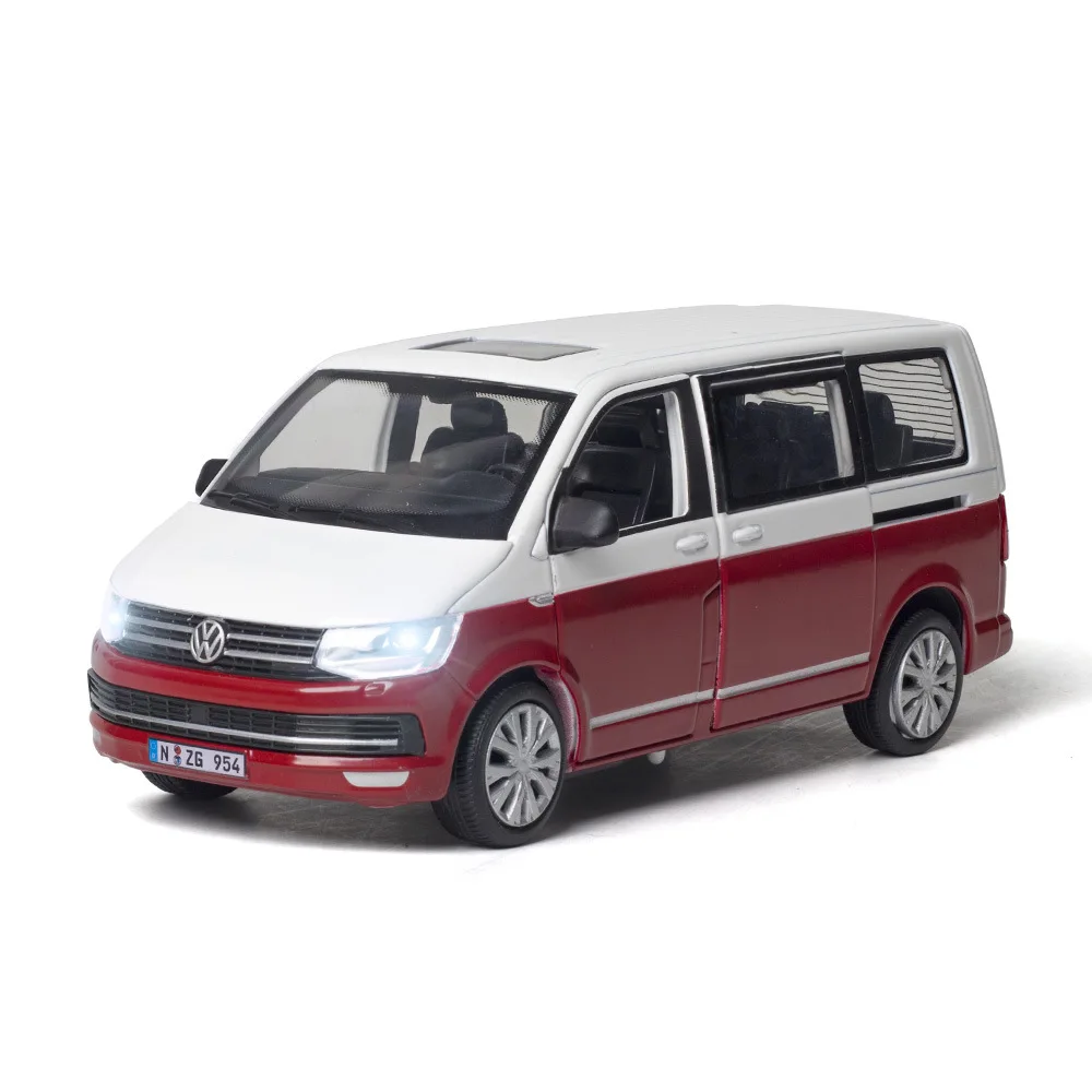 Alloy Toy Car-Diecast Mpv-Model Multivan 1:32 Pull-Back T6 for Boys Gift Bus Sound-Light