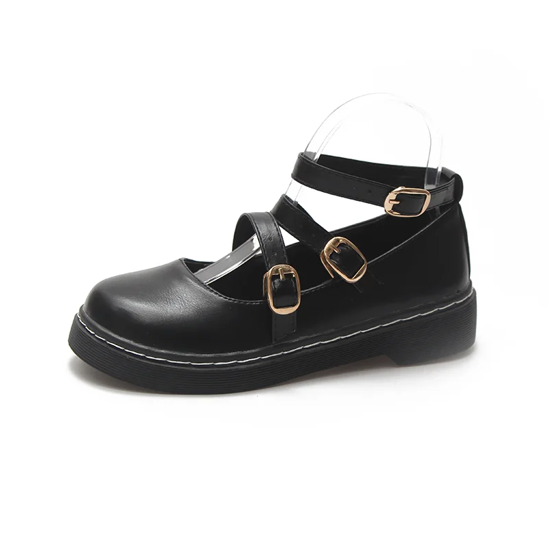 cute black flats with strap