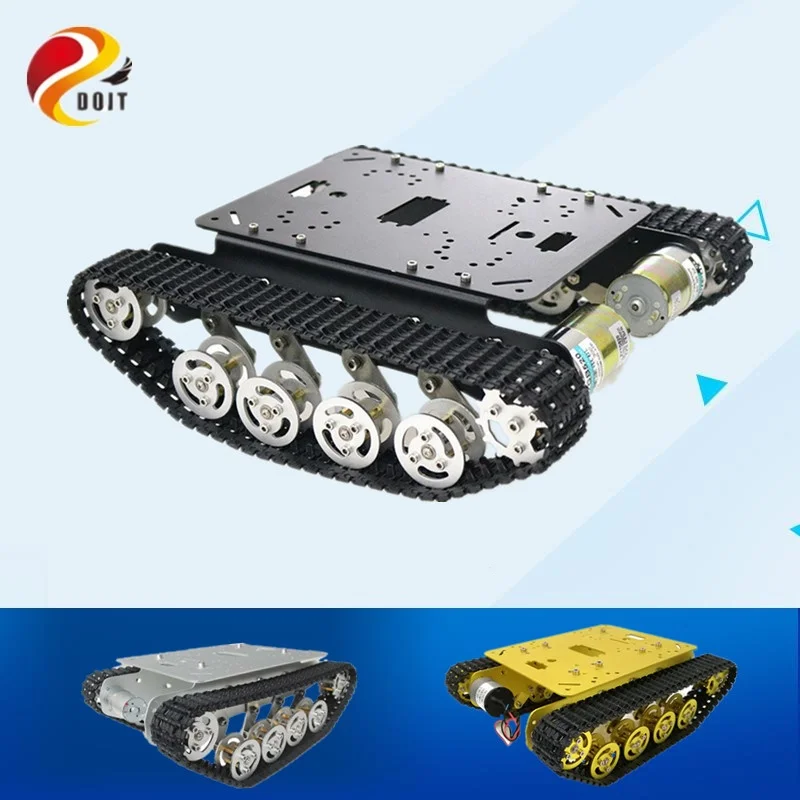 DOIT New Design Damping Robot Tank Car Chassis TS100 with Shock Suspension Caterpillar Tractor Track Clawler RC